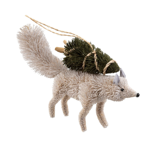 White Fox with Tree Ornament