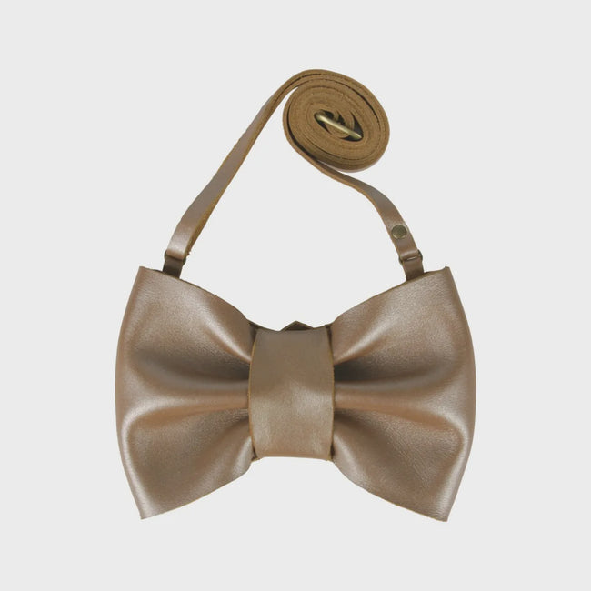 Viona Purse - Bow - Clay Metallic Leather