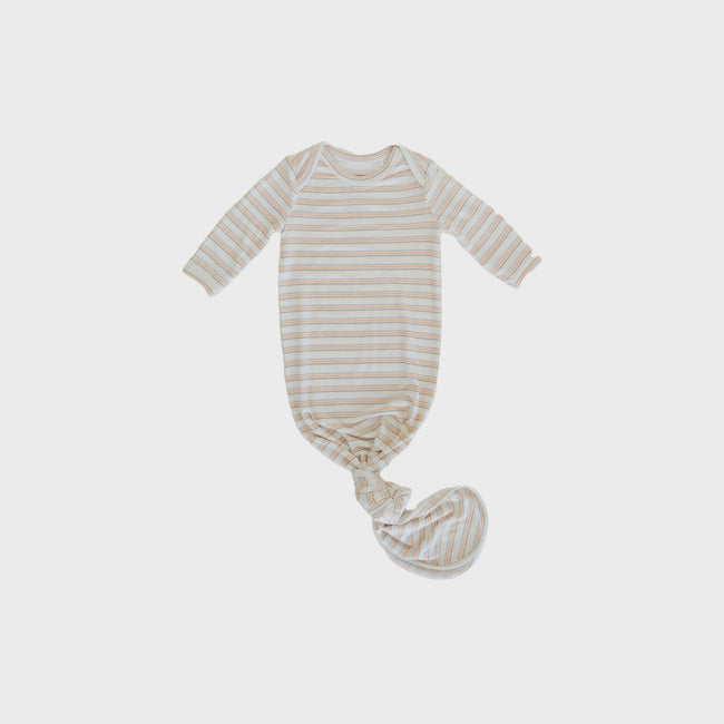Bamboo Knotted Gown - Retro Stripe