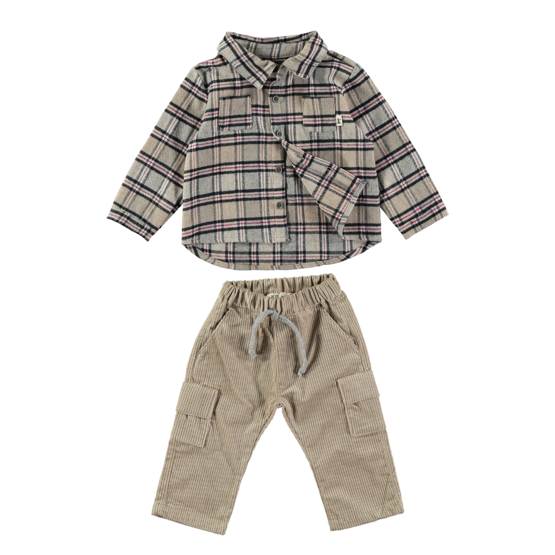 Plaid Shirt & Corduroy Set