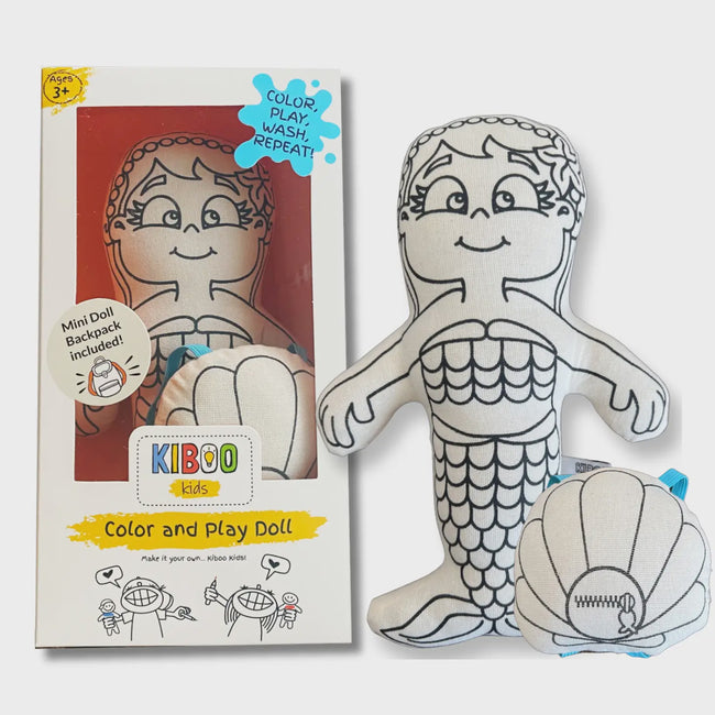 Mermaid with Mini Shell Backpack - Coloring Set