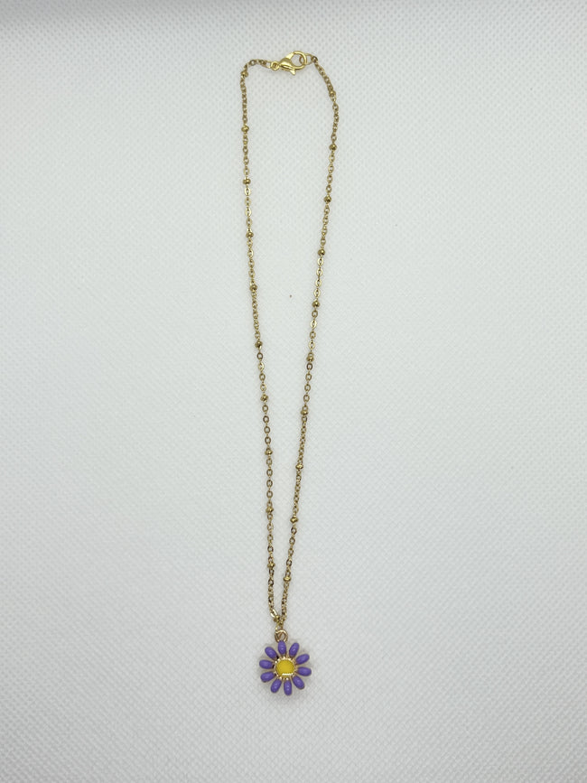 Daisy Necklace - Purple