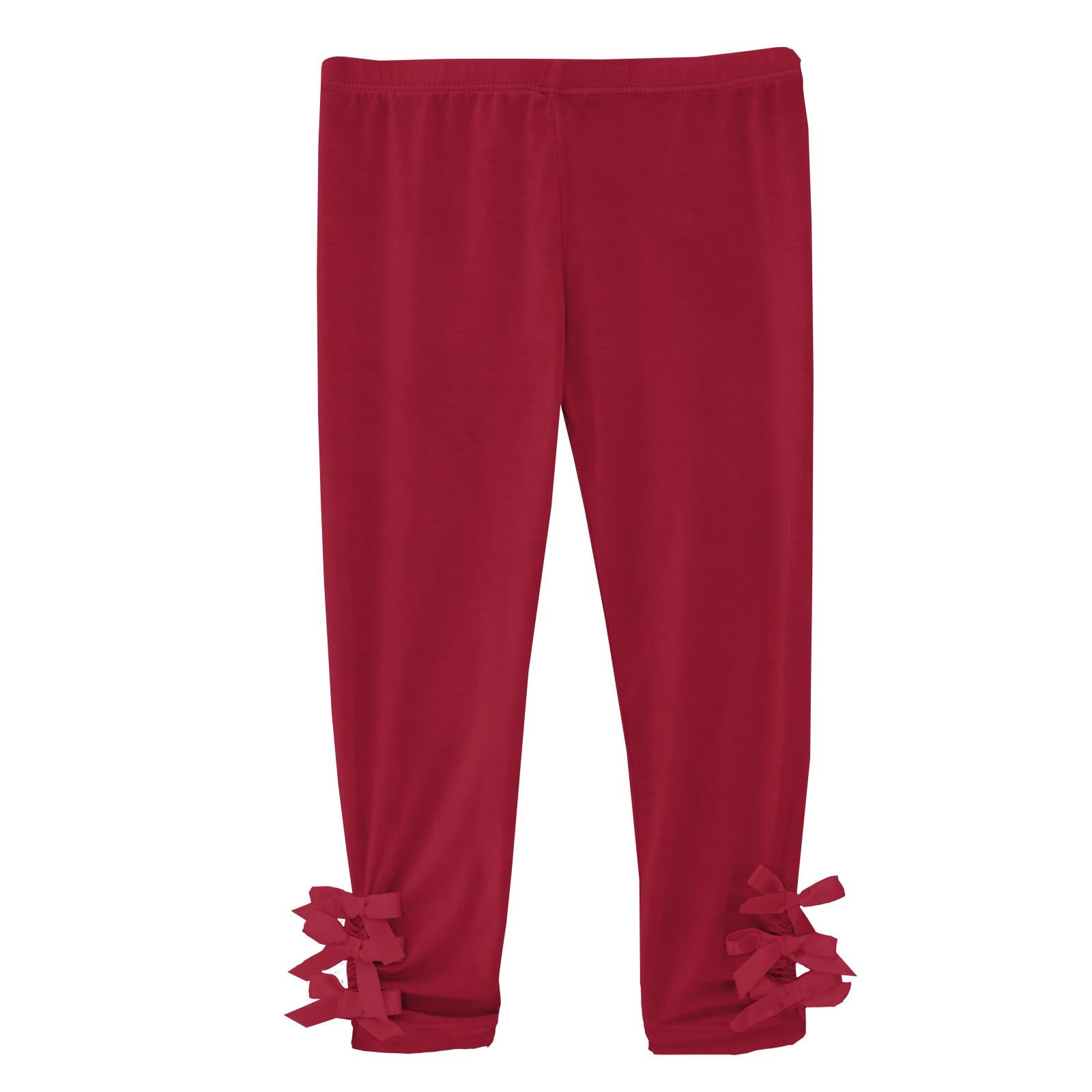 Leggings with Bows in Crimson