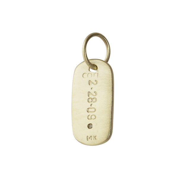Tiny Dog Tag Charm