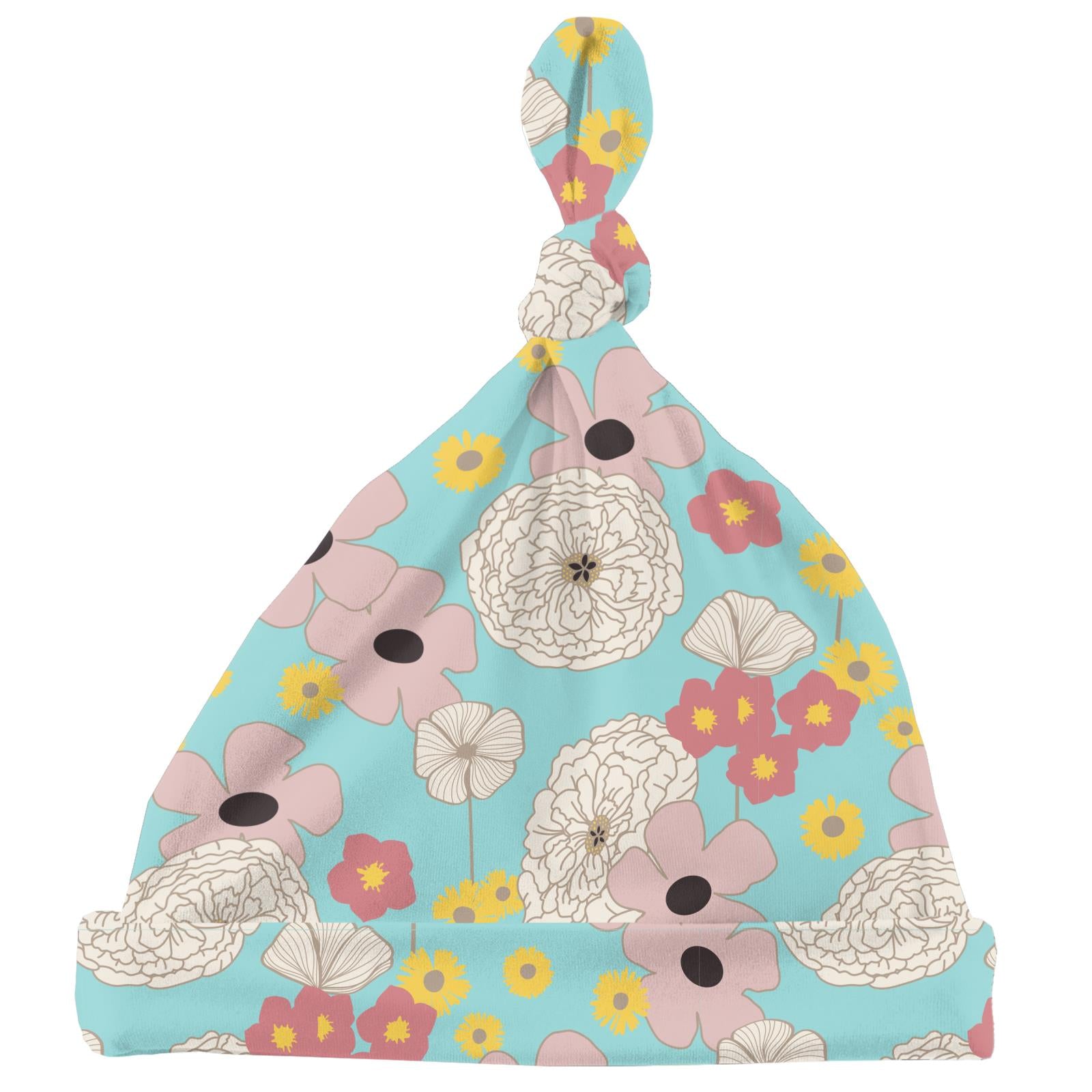 Print Knot Hat - Summer Sky Flower Power