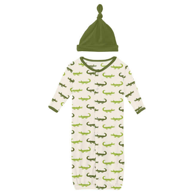 Converter Gown & Knot Hat Set - Natural Crocodile
