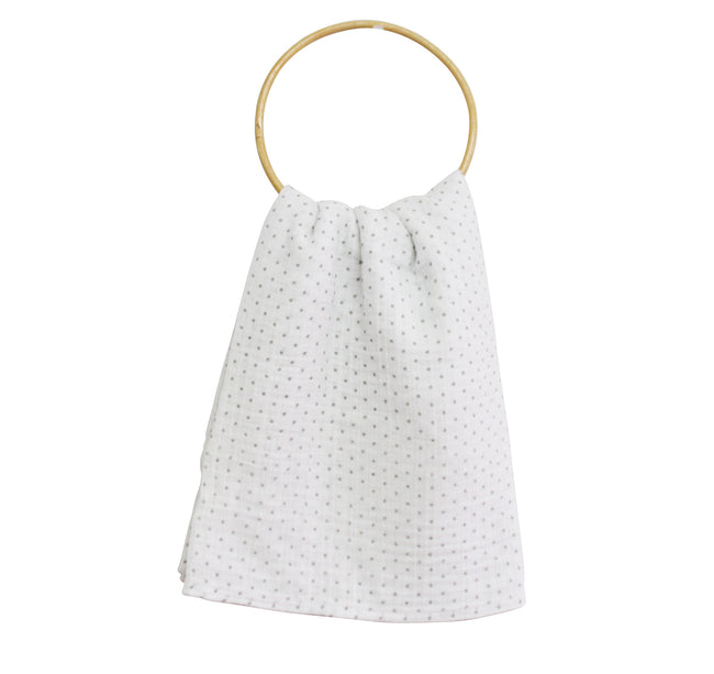 Muslin Cotton Swaddle - Grey Spot