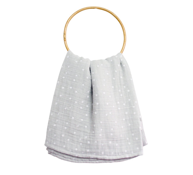 Muslin Swaddle Starry Night - Dove Grey