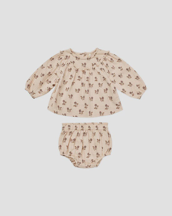 Balloon Sleeve Blouse + Bloomer Set - Fig Flora