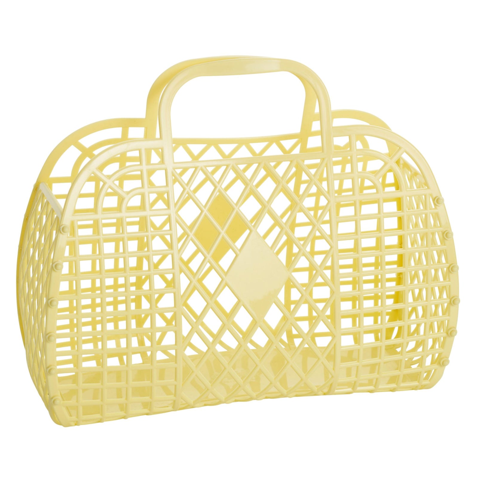 Large Retro Basket - Yellow