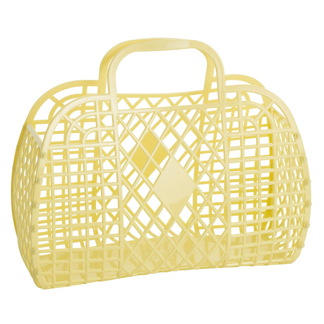 Large Retro Basket - Yellow
