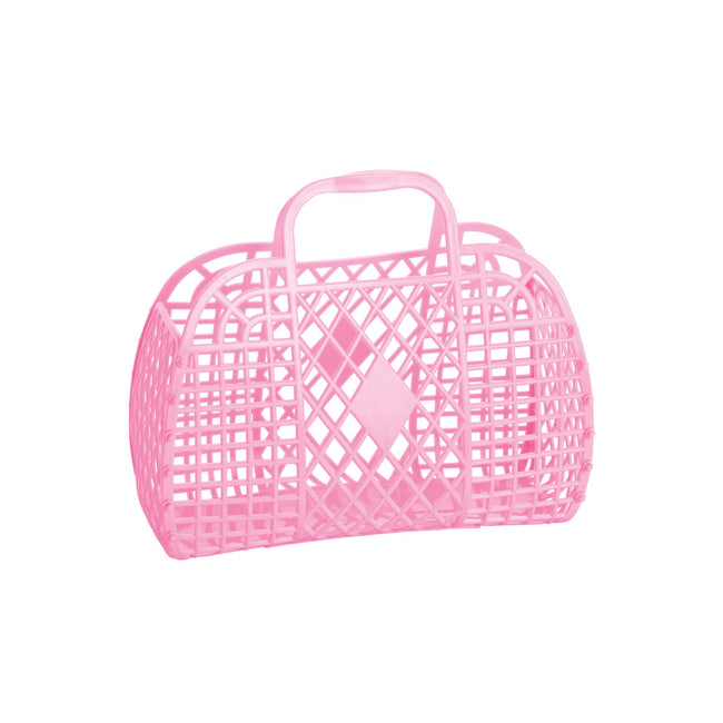 Small Retro Basket - Bubblegum Pink