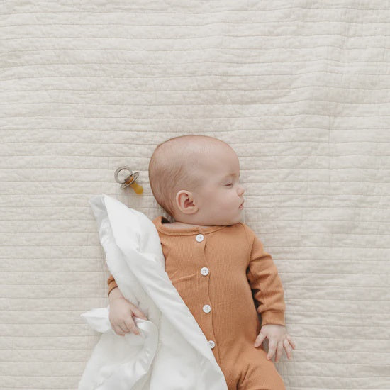 Satin Border Receiving Blanket - White