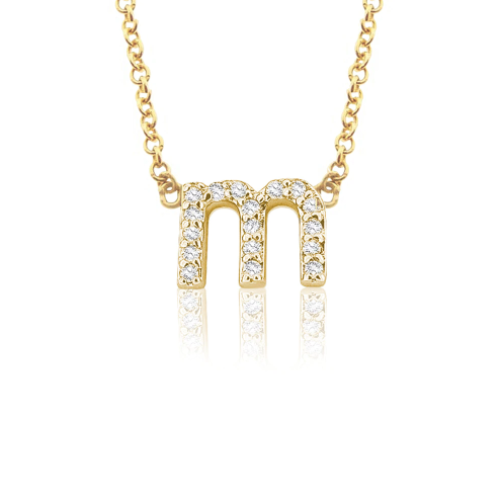 Petite 14K Gold & Diamond Lower Case Initial Necklace