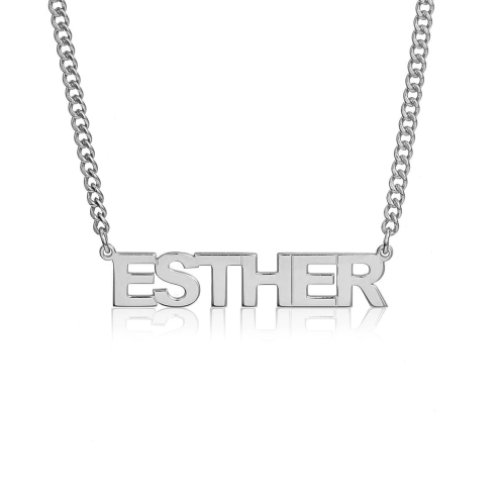 Block Nameplate Necklace