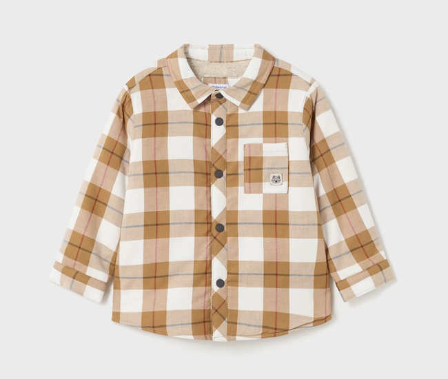 Lined Overshirt - Peanut Plaid