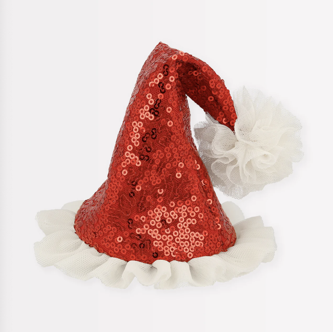 Sequin Santa Hat Hair Clip