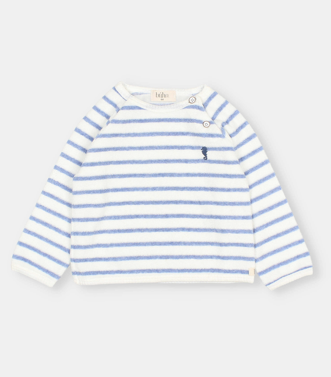 Terry Stripes Sweatshirt - Placid Blue