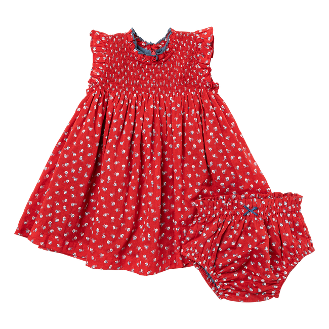 Stevie Dress Set - Tiny Red Roses