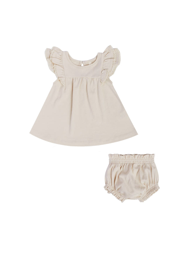 Flutter Dress & Bloomer Set - Natural