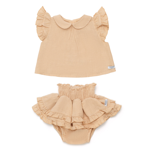 Mimi Blouse & Vaibi Bloomer Set - Rose Latte