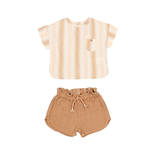 Stripes Shirt & Muslin Shorts