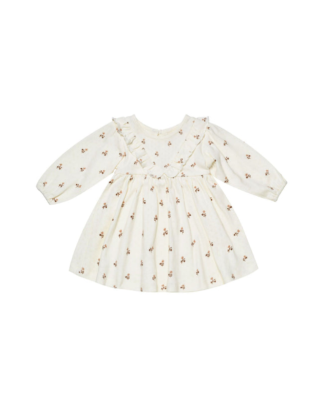 Long Sleeve Ruffle Flutter Dress - Rose Fleur