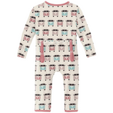 Print Coverall with Zipper - Natural Vintage Vans