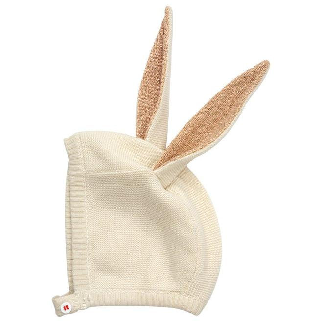 Peach Sparkle Bunny Baby Bonnet