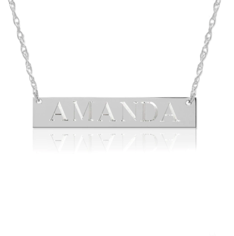 Block Nameplate Necklace