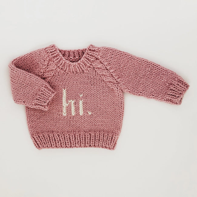 hi. Crew Neck Sweater - Rosy
