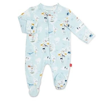 Forest Baby Velour Magnetic Footie