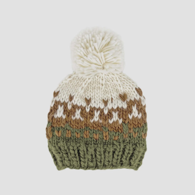 Nell Stripe Hat - Walnut/Olive