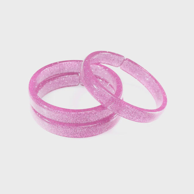 Pink Glitter Bangles - Set of 3