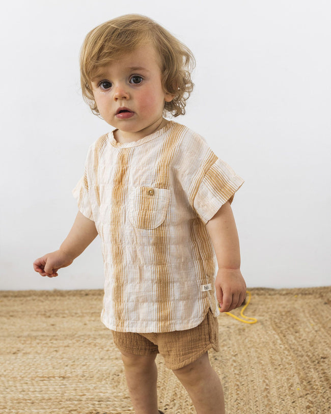 Stripes Shirt & Muslin Shorts