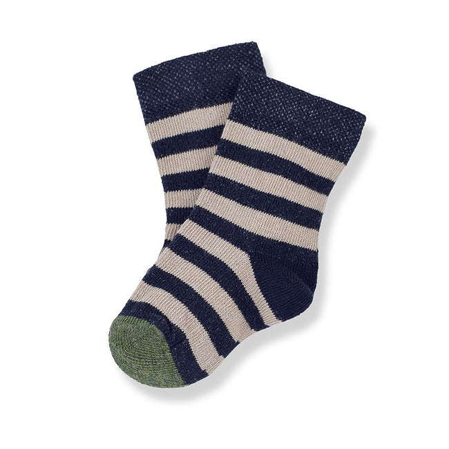 Ciel Stripe Socks - Navy Taupe