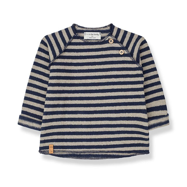 Alex Stripe Top - Navy Taupe