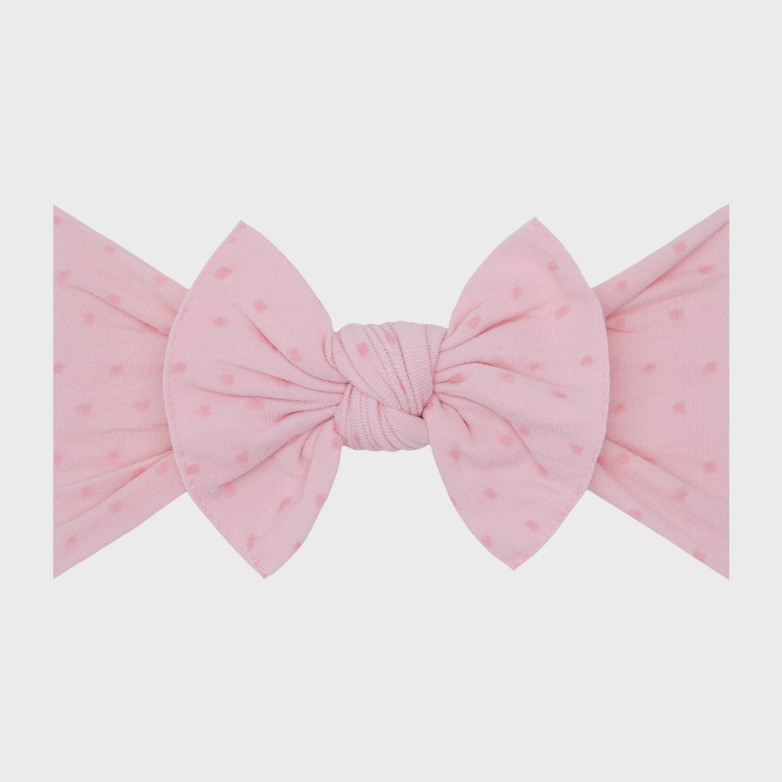 Patterned Shabby Knot Headband - Pink/Pink Dot