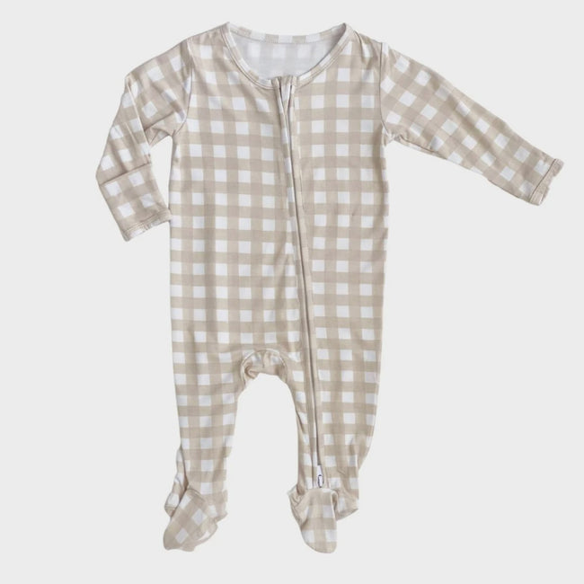 Zippered Footie - Gingham