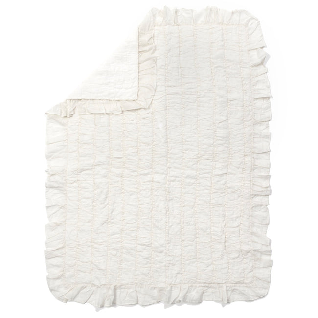 Ruched Ivory Baby Quilt