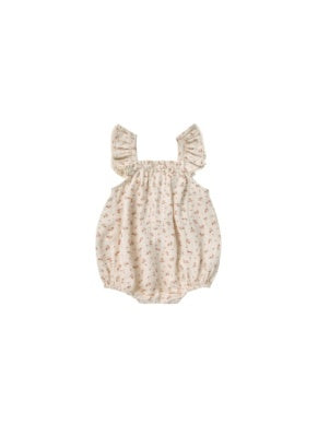 Pointelle Ruffle Romper || Natural